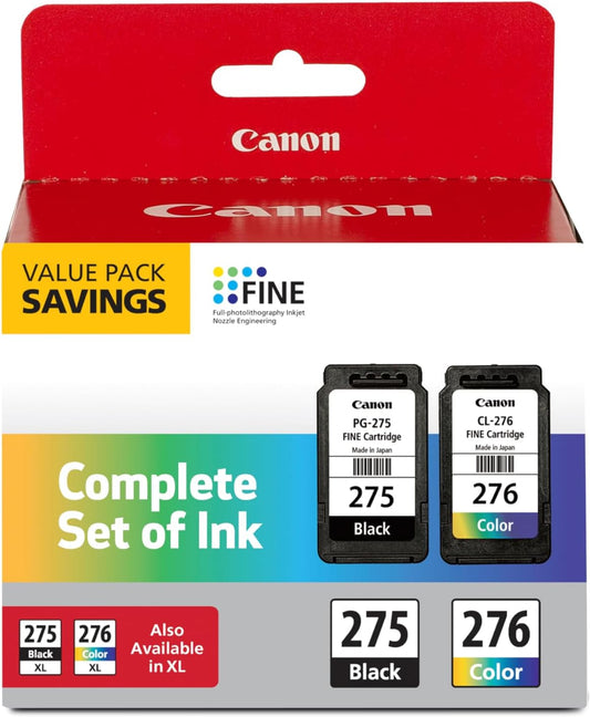 PG-275 / CL-276 Genuine Ink Value Pack (2 Cartridges), Compatible with TS3520/3522/4722/3720/3722, TR4720