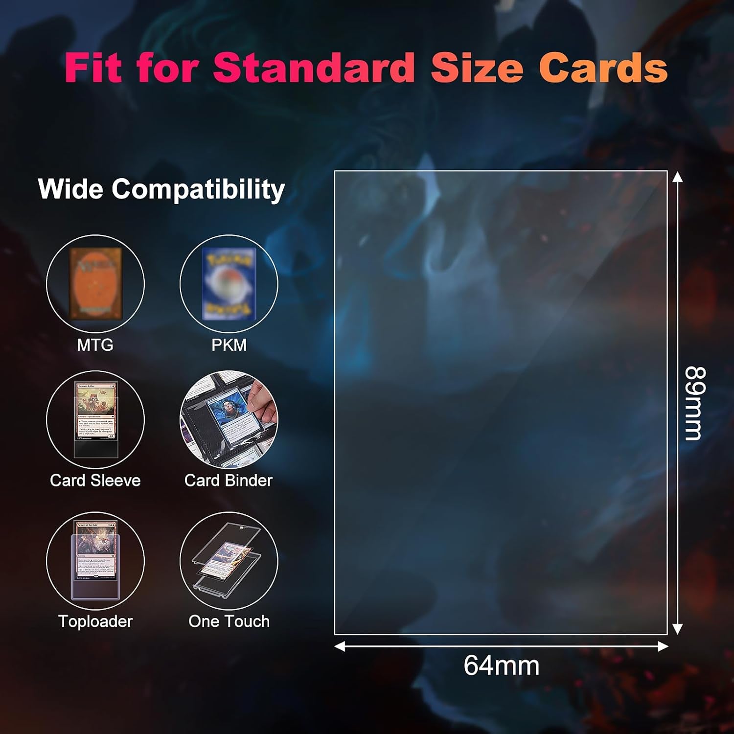 5000 Pack Card Sleeves Clear, Perfect Fit Inner Sleeves Ideal for Double-Sleeving, Trading Card Sleeve Compatible with MTG, PKM, TCG and Gaming Cards (60 Microns)