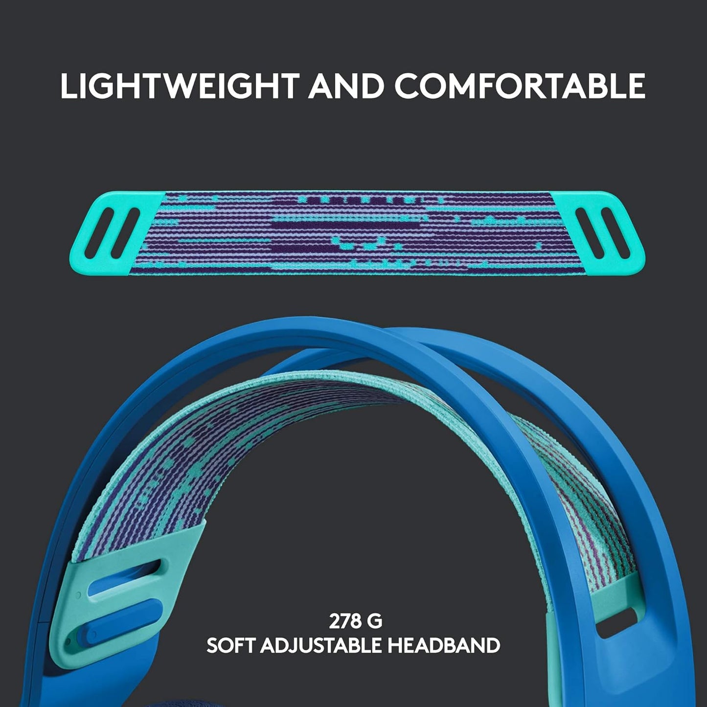 733 LIGHTSPEED Wireless Gaming Headset with Suspension Headband, LIGHTSYNC RGB, Blue VO!CE Mic Technology and PRO-G Audio Drivers - Blue