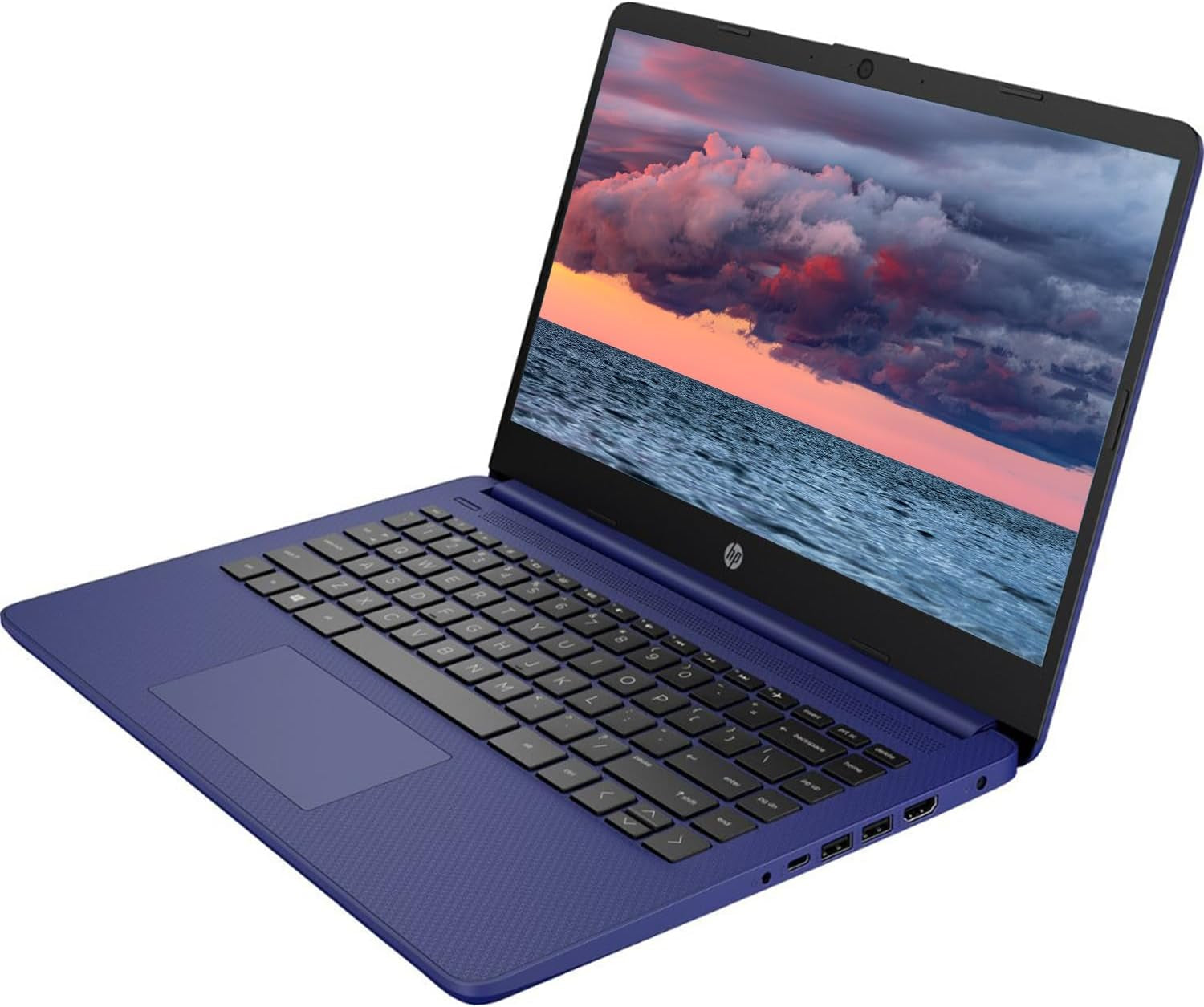 Portable Laptop, Student and Business, 14" HD Display, Intel Quad-Core N4120, 16GB DDR4 RAM, 64GB Emmc, 1 Year Office 365, Webcam, SD Card Reader, HDMI, Wi-Fi, Windows 11 Home, Blue, KKE Mousepad