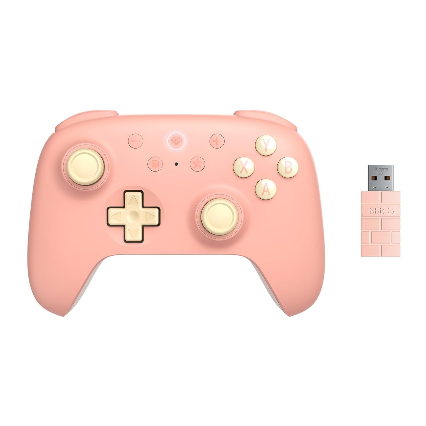 Ultimate 2C Wireless Controller for Windows PC and Android, with 1000 Hz Polling Rate, Hall Effect Joysticks and Triggers, and Remappable L4/R4 Bumpers (Peach)