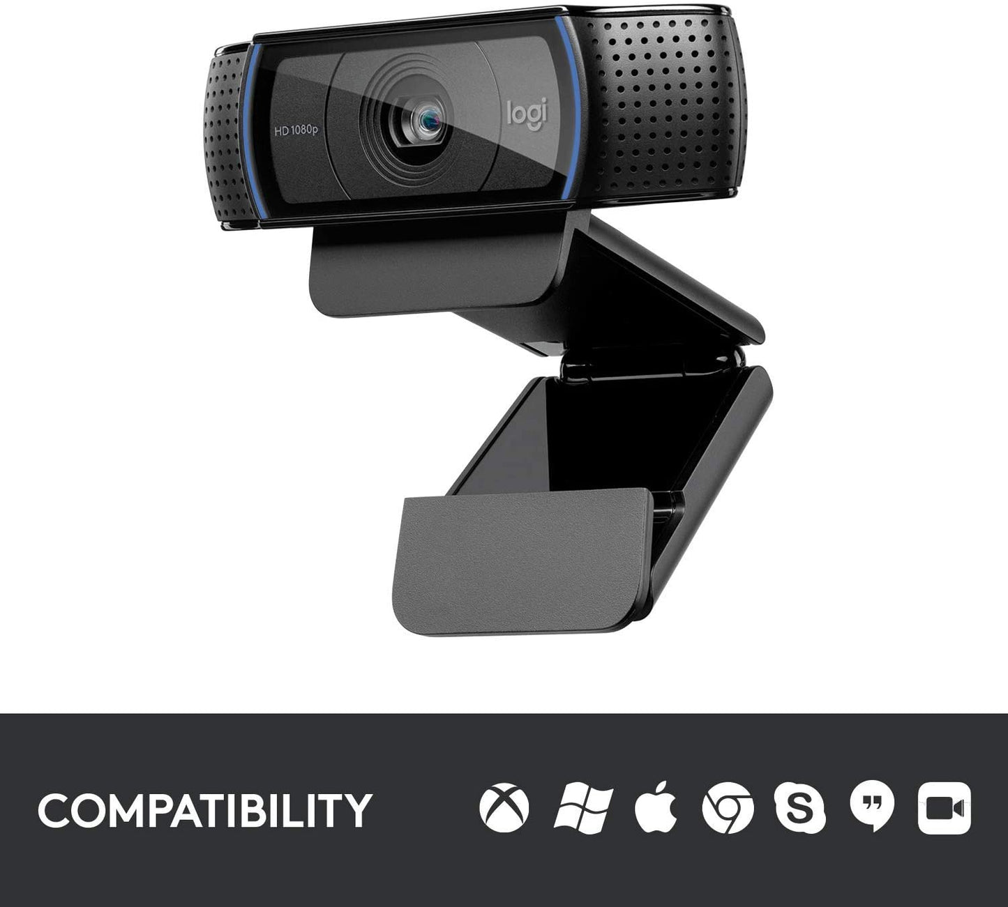 C920X HD Pro Webcam, Full HD 1080P/30Fps Video Calling, Clear Stereo Audio, HD Light Correction, Works with Skype, Zoom, Facetime, Hangouts, Pc/Mac/Laptop/Macbook/Tablet - Black