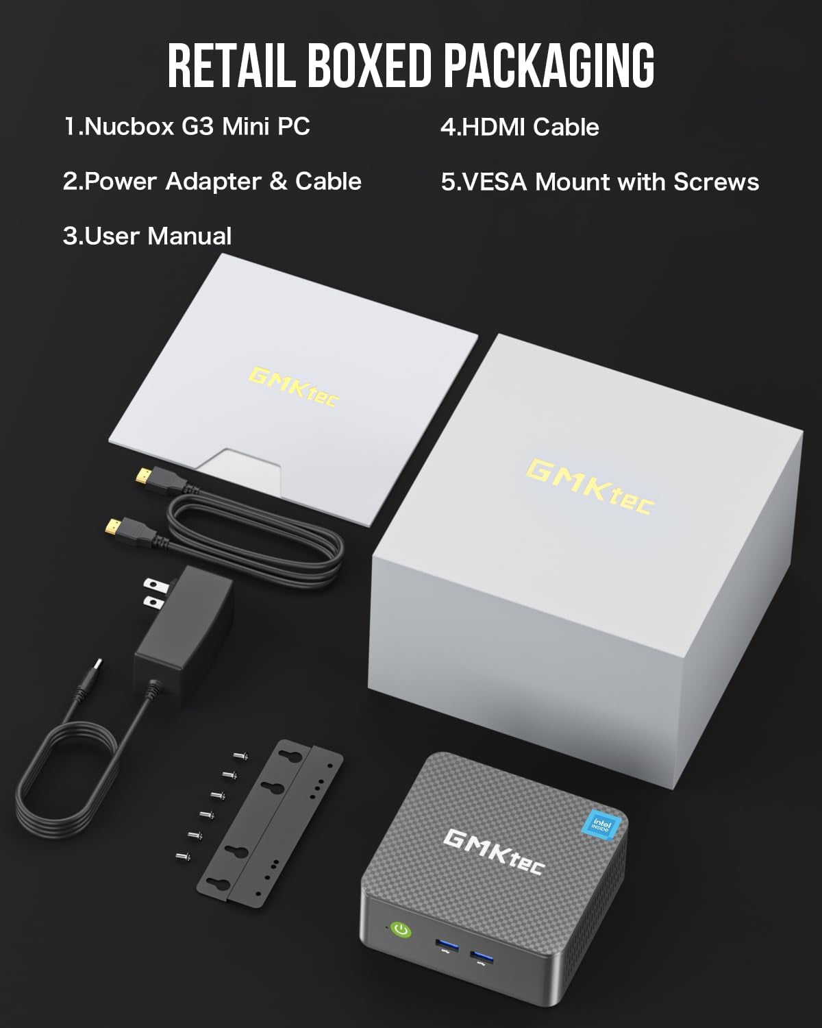 Mini PC Intel N150 (Turbo 3.6Ghz) 16GB DDR4 1TB Pcie M.2 Nvme SSD, Desktop Computer 4K Dual HDMI Display/4X Usb3.2/Wifi 6/BT5.2/RJ45 Ethernet Nucbox G3 Plus