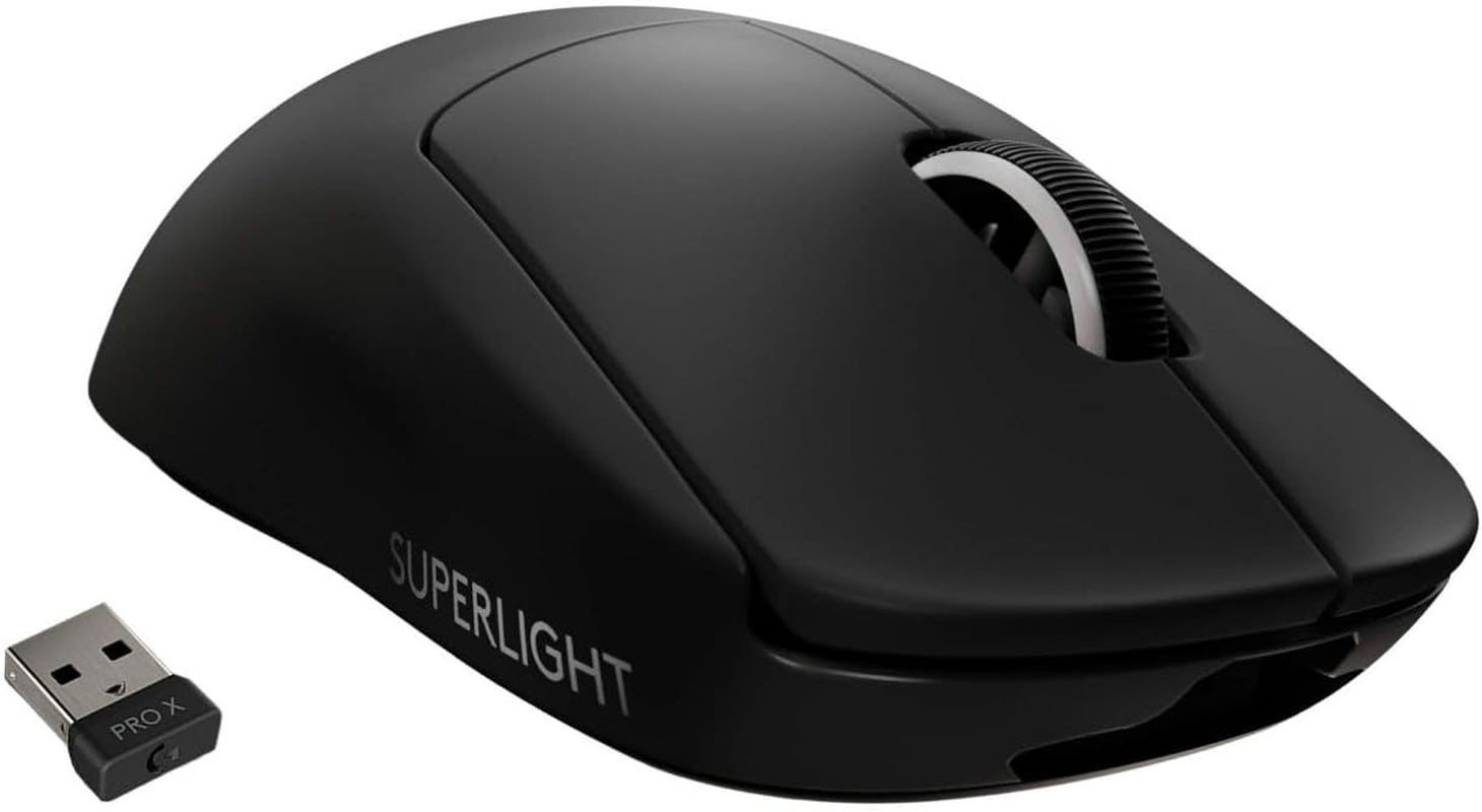 PRO X SUPERLIGHT Wireless Gaming Mouse, Ultra-Lightweight, HERO 25K Sensor, 25,600 DPI, 5 Programmable Buttons, Long Battery Life, Compatible with PC / Mac - Black