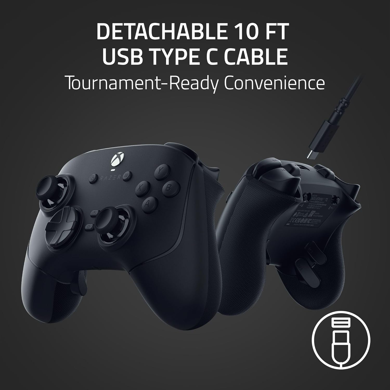 Wolverine V3 Tournament Edition Wired Gaming Controller: Licensed for Xbox Series X|S, Xbox One, Windows PC - 6 Remappable Buttons - Fast Triggers - USB-C Cable - Wired Tournament Mode - Black