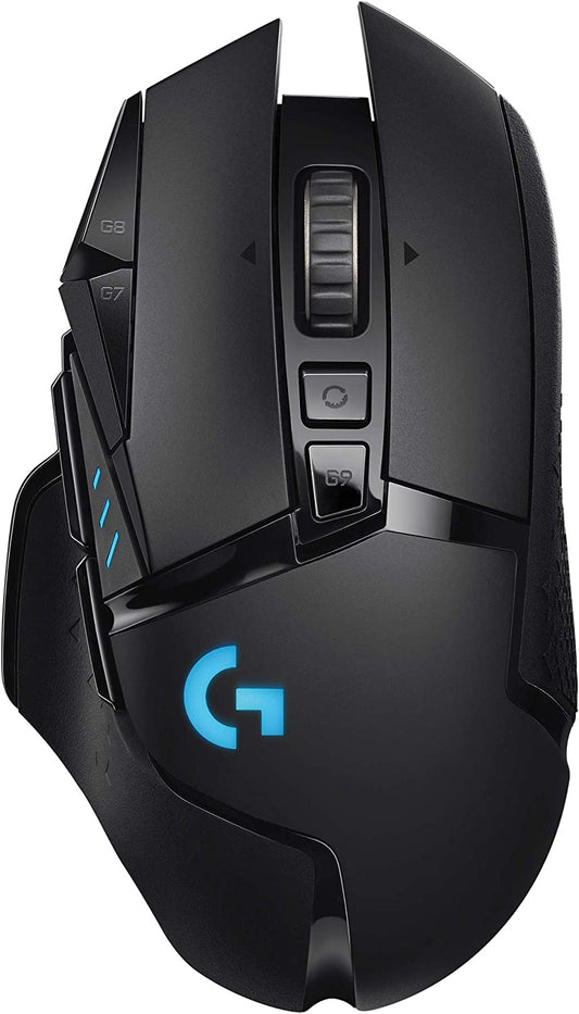 502 Lightspeed Wireless Gaming Mouse with Hero 25K Sensor, Powerplay Compatible, Tunable Weights and Lightsync RGB - Black