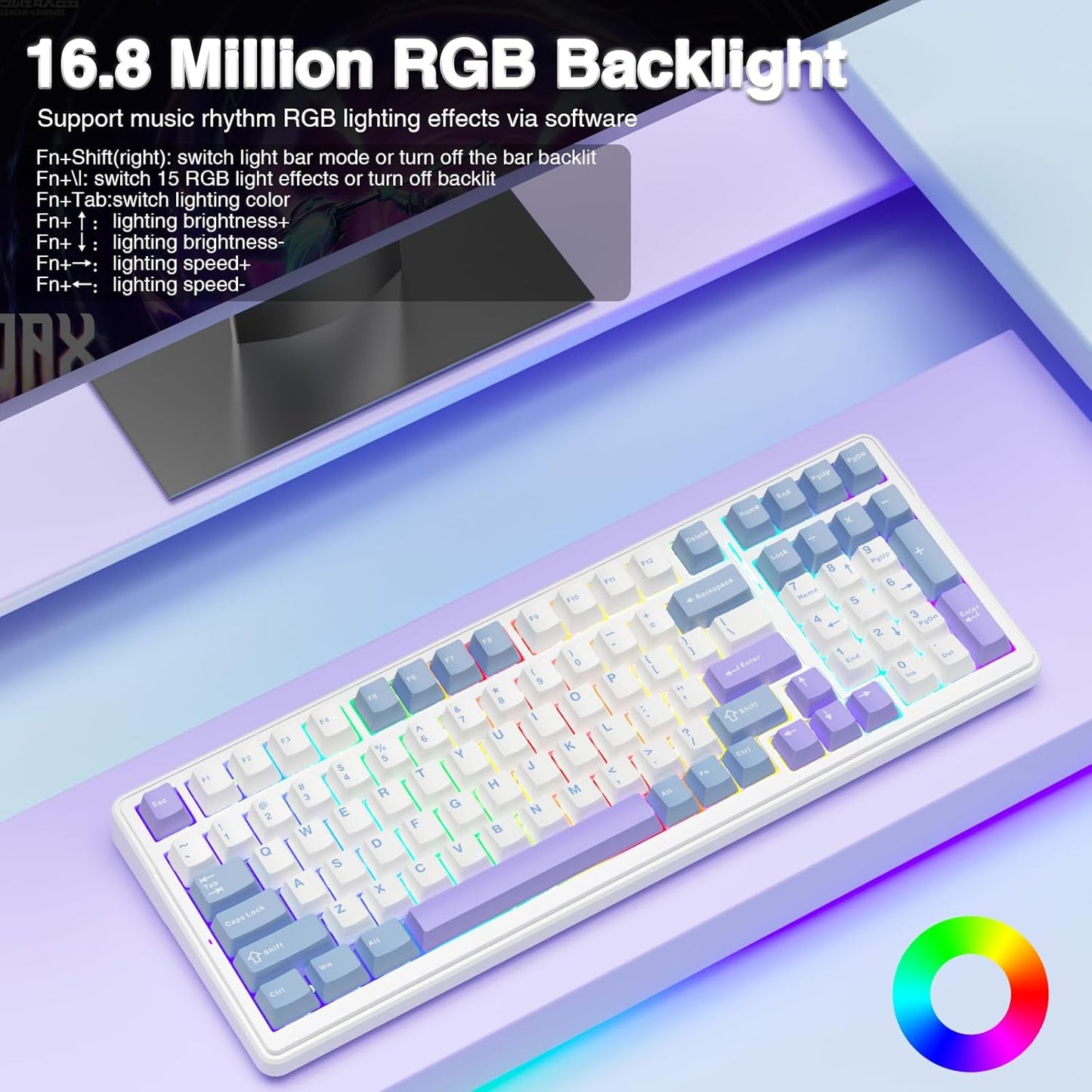 F99 Wireless Mechanical Keyboard,Tri-Mode Bt5.0/2.4Ghz/Usb-C Hot Swappable Custom Keyboard,Pre-Lubed Linear Switches,Gasket Structure,Rgb Backlit Gaming Keyboard for Pc/Tablet/Xbox/Ps4/Ps5