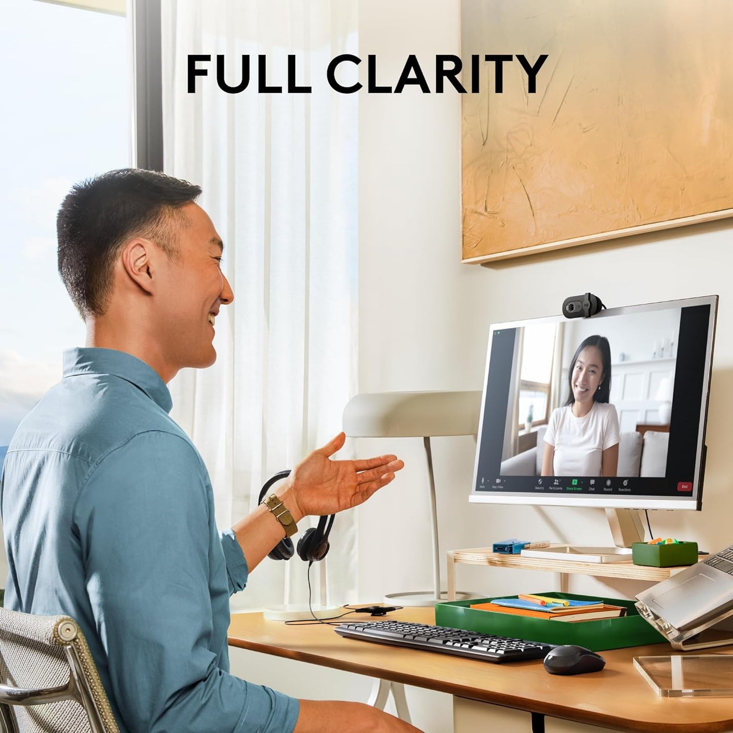 Brio 101 Full HD 1080P Webcam Made for Meetings and Works for Streaming — Auto-Light Balance, Built-In Mic, Privacy Shutter, USB-A, for Microsoft Teams, Google Meet, Zoom, and More - Black