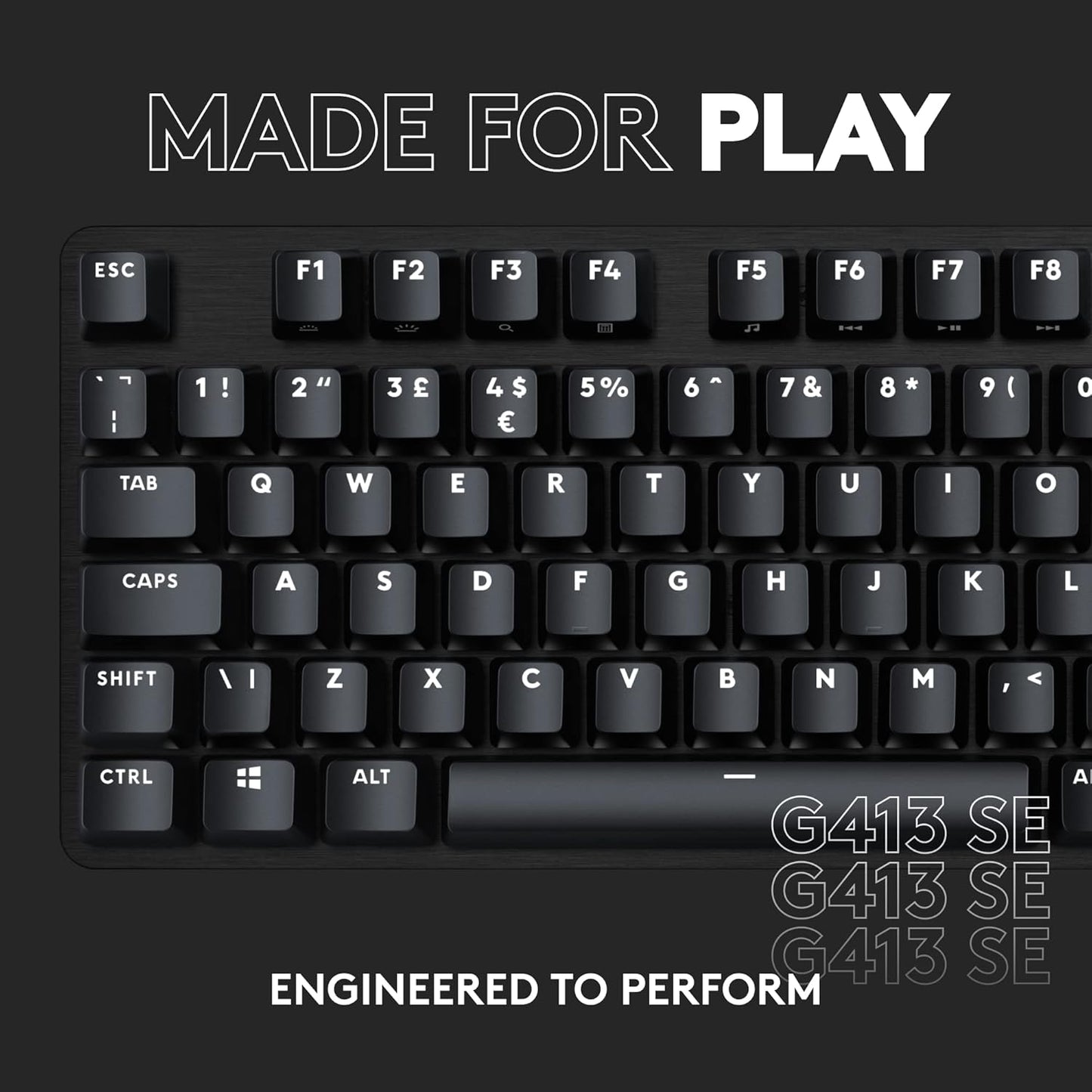 413 SE Full-Size Mechanical Gaming Keyboard - Backlit Keyboard with Tactile Mechanical Switches, Anti-Ghosting, Compatible with Windows, Macos - Black Aluminum