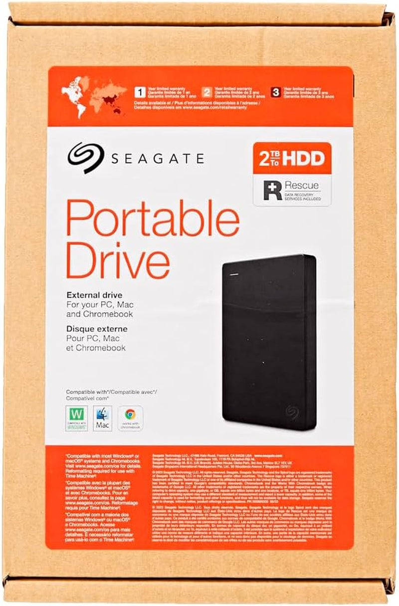 Portable 2TB External Hard Drive HDD — USB 3.0 for PC, Mac, Playstation, & Xbox -1-Year Rescue Service (STGX2000400)