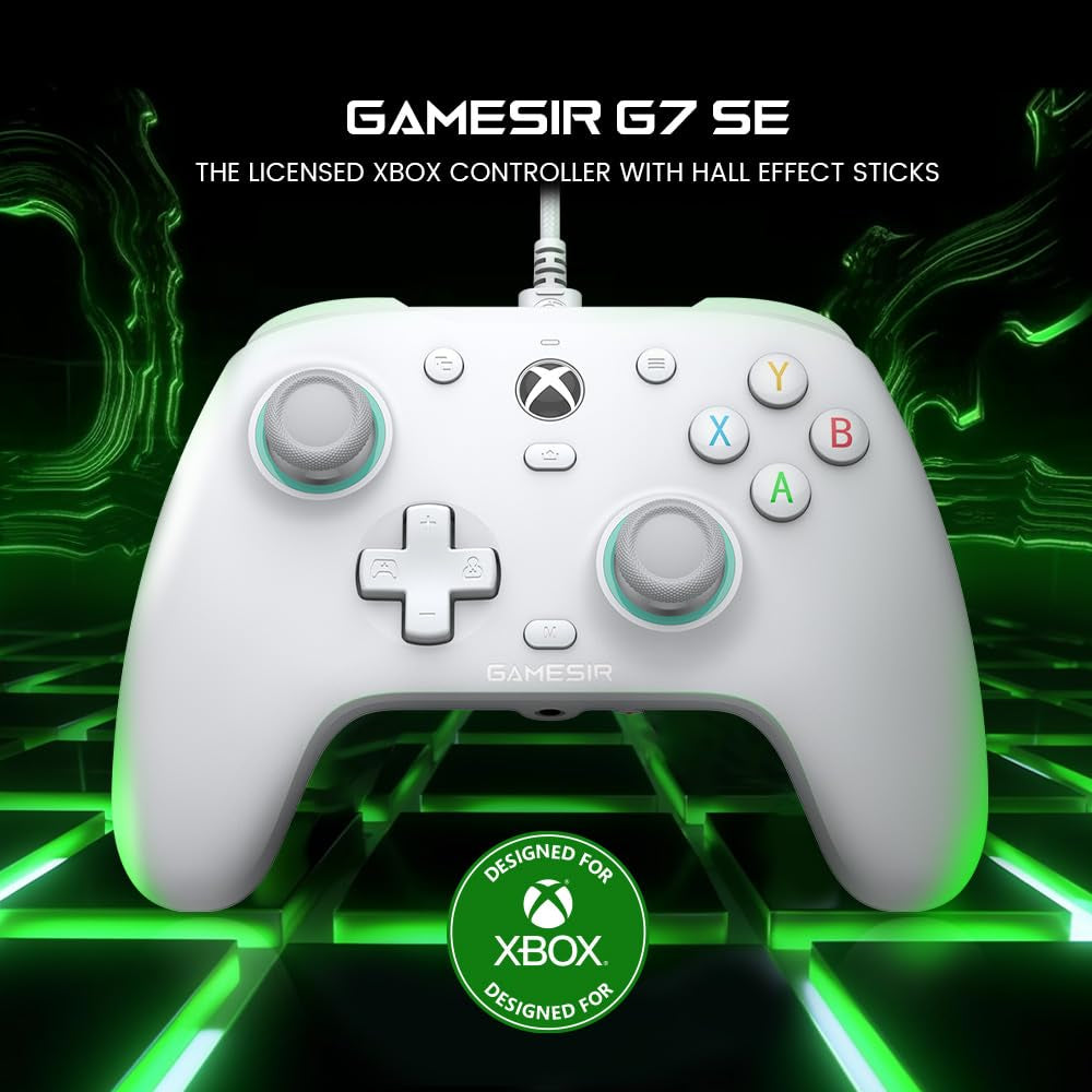 G7 SE Wired Controller for Xbox Series X|S, Xbox One & Windows 10/11, Plug and Play Gaming Gamepad with Hall Effect Joysticks/Hall Trigger, 3.5Mm Audio Jack