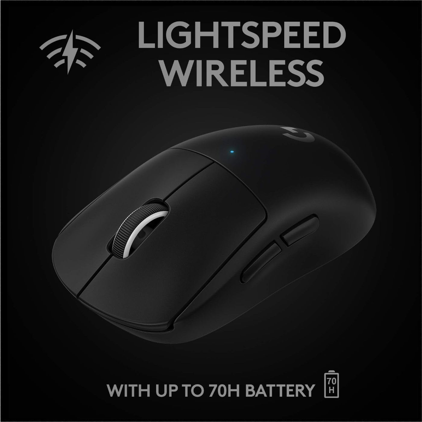 PRO X SUPERLIGHT Wireless Gaming Mouse, Ultra-Lightweight, HERO 25K Sensor, 25,600 DPI, 5 Programmable Buttons, Long Battery Life, Compatible with PC / Mac - Black