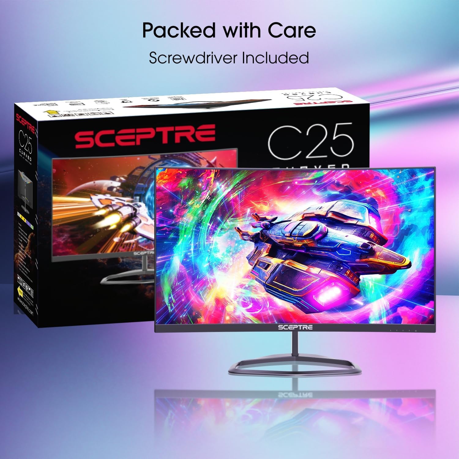 Curved 24.5-Inch Gaming Monitor up to 240Hz 1080P R1500 1Ms Displayport X2 HDMI X2 Blue Light Shift Build-In Speakers, Machine Black 2023 (C255B-FWT240)