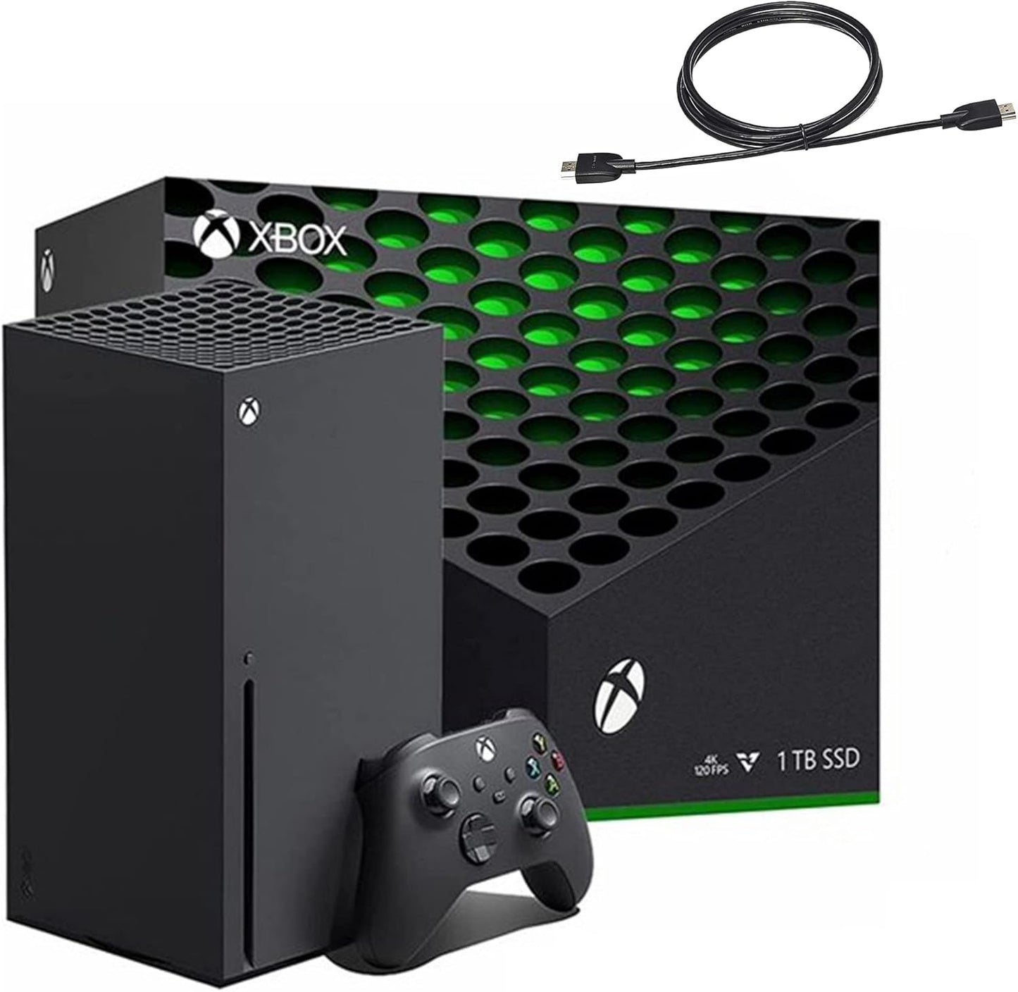 Xbox Series X 1TB Gaming Console Console + 1 Wireless Controller - Backward Compatible with Thousands of Games, Fine-Tuned Performance, True 4K Gaming, up to 120 FPS - Hdmi_Cable