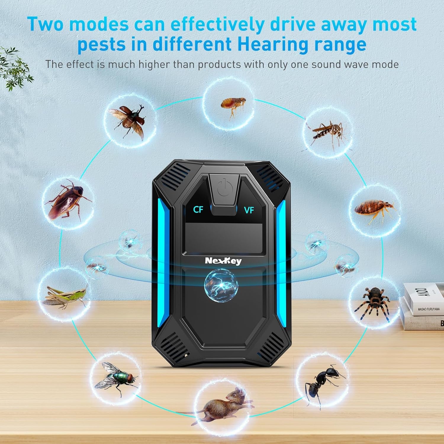 2025 Upgraded Version Ultrasonic Pest & Insect Repeller, Ultrasonic Repellent for Roach, Rodent, Mouse, Bugs, Mosquito, Mice, Spider, Ant,Electronic Plug in Pest Control,2 Mode Switching,6 Packs